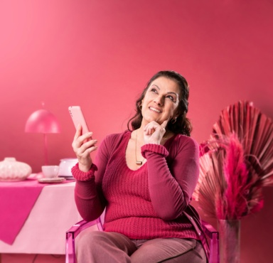 A woman in a pink room: preparing for menopause