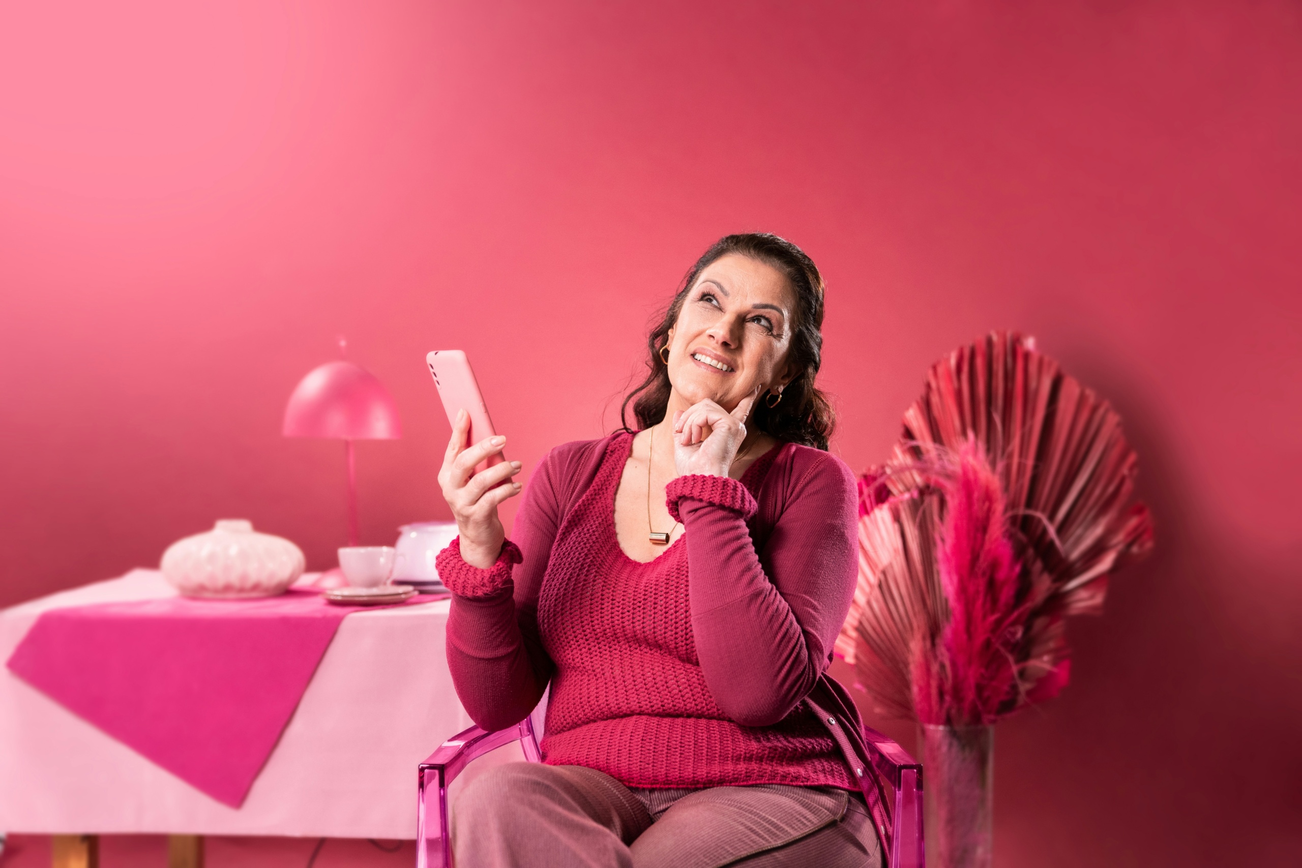 A woman in a pink room: preparing for menopause