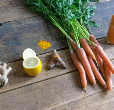 Ginger, lemon, and carrots are great for detoxing and cleansing your body.