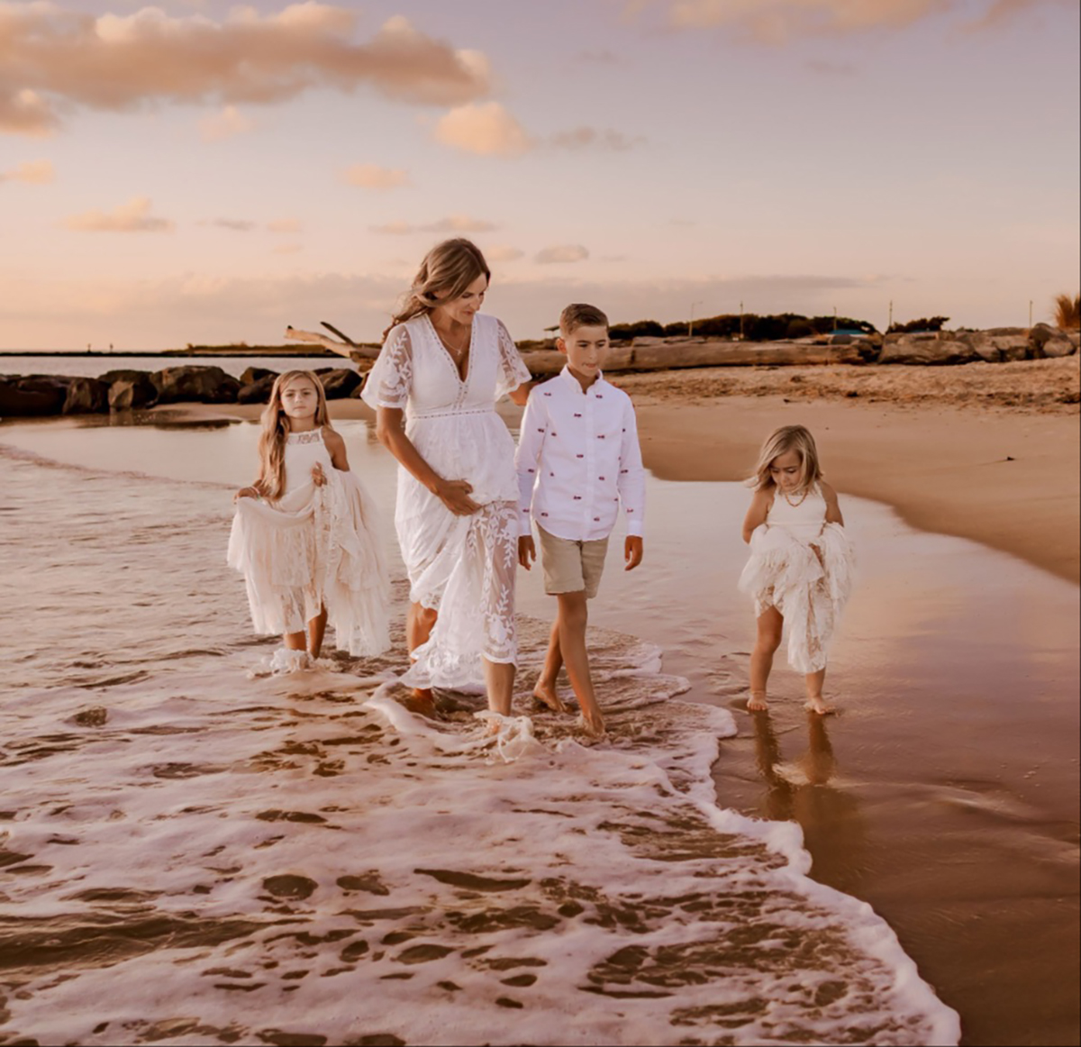 Kim Spair and here family on the beach
